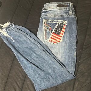 Vigoss Blue Boyfriend Jeans with Distressed Details